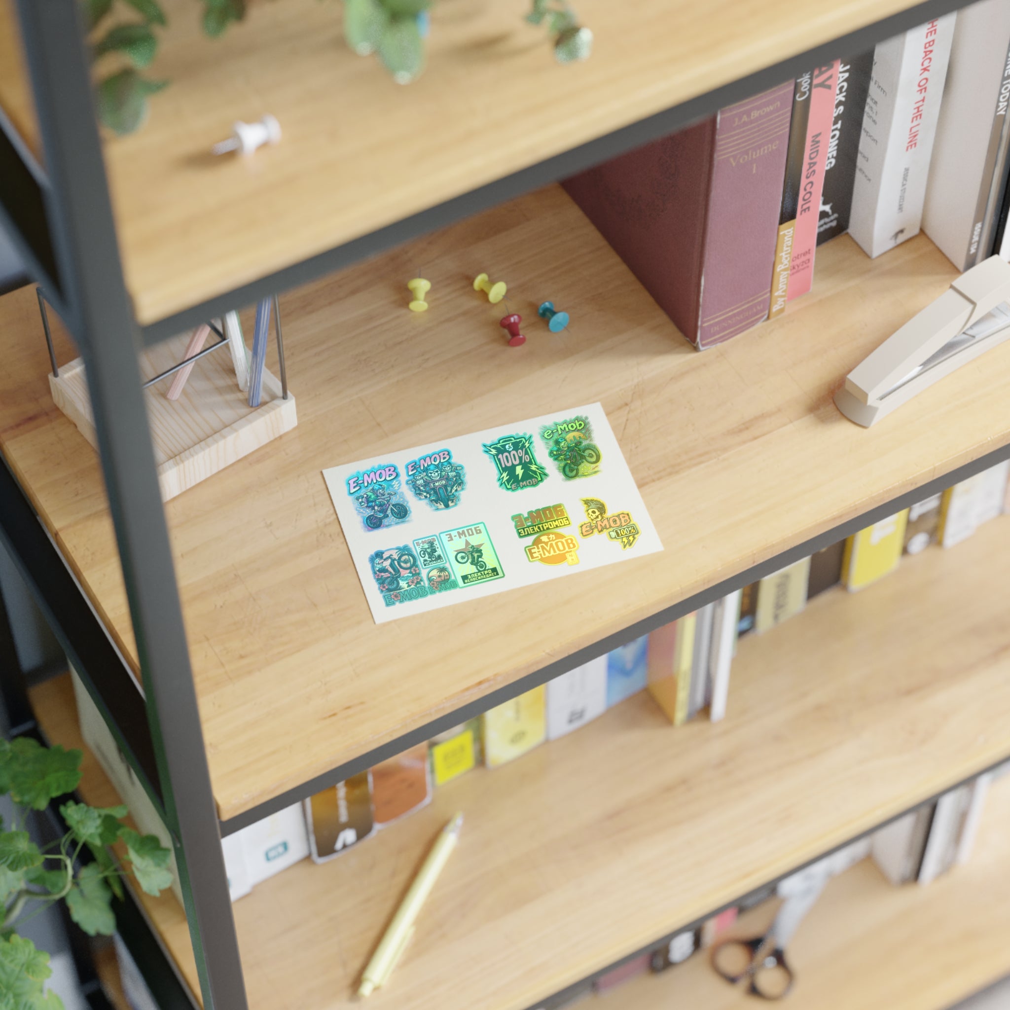 E-Mob Retro / Propaganda Sticker Sheet — E-Bike Decals