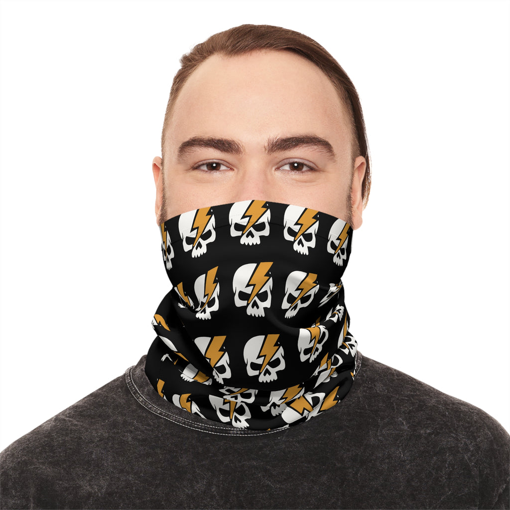 E-Mob Big Skull Pattern Neck Gaiter — Lightweight E-Bike Black Face Mask Bandana