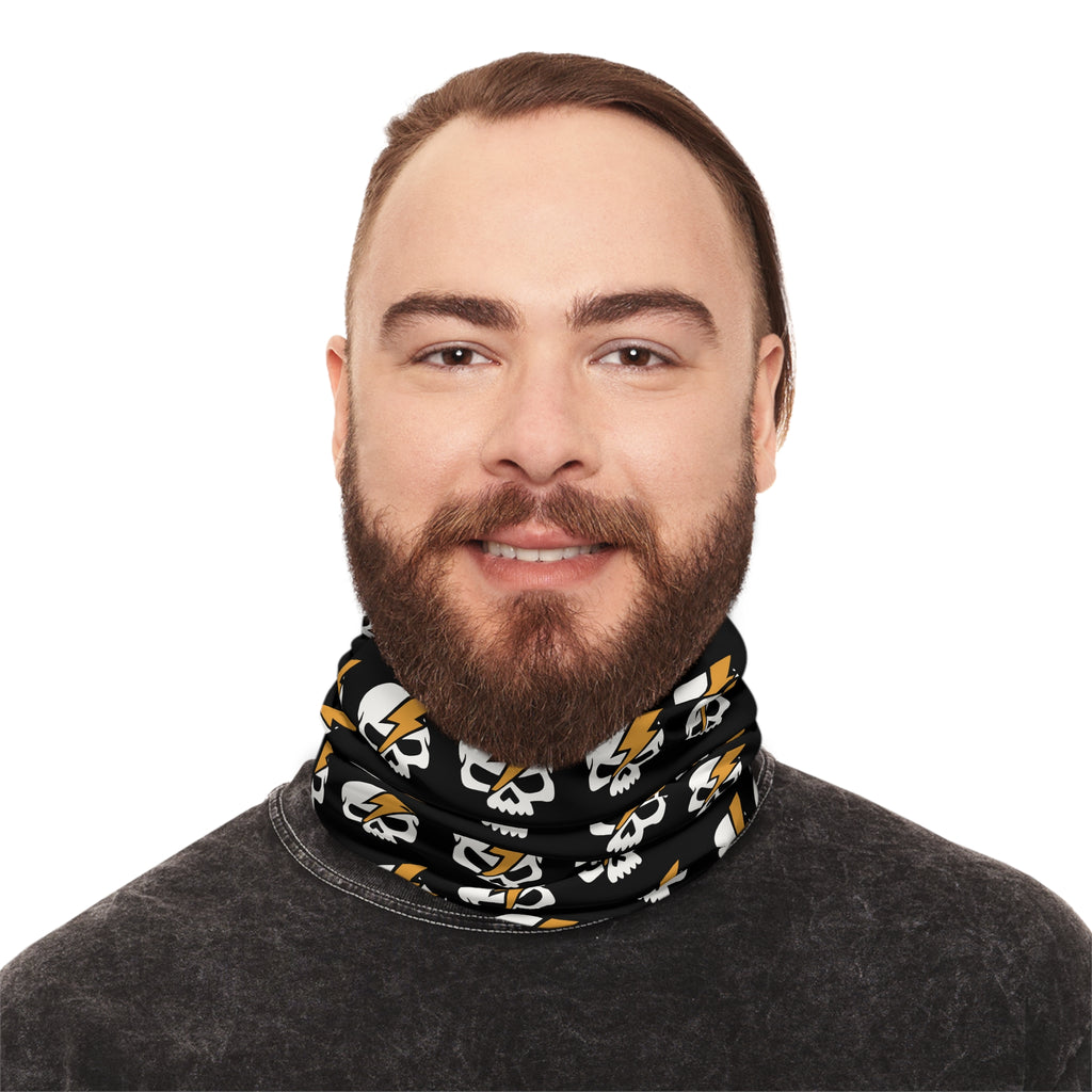 E-Mob Big Skull Pattern Neck Gaiter — Lightweight E-Bike Black Face Mask Bandana