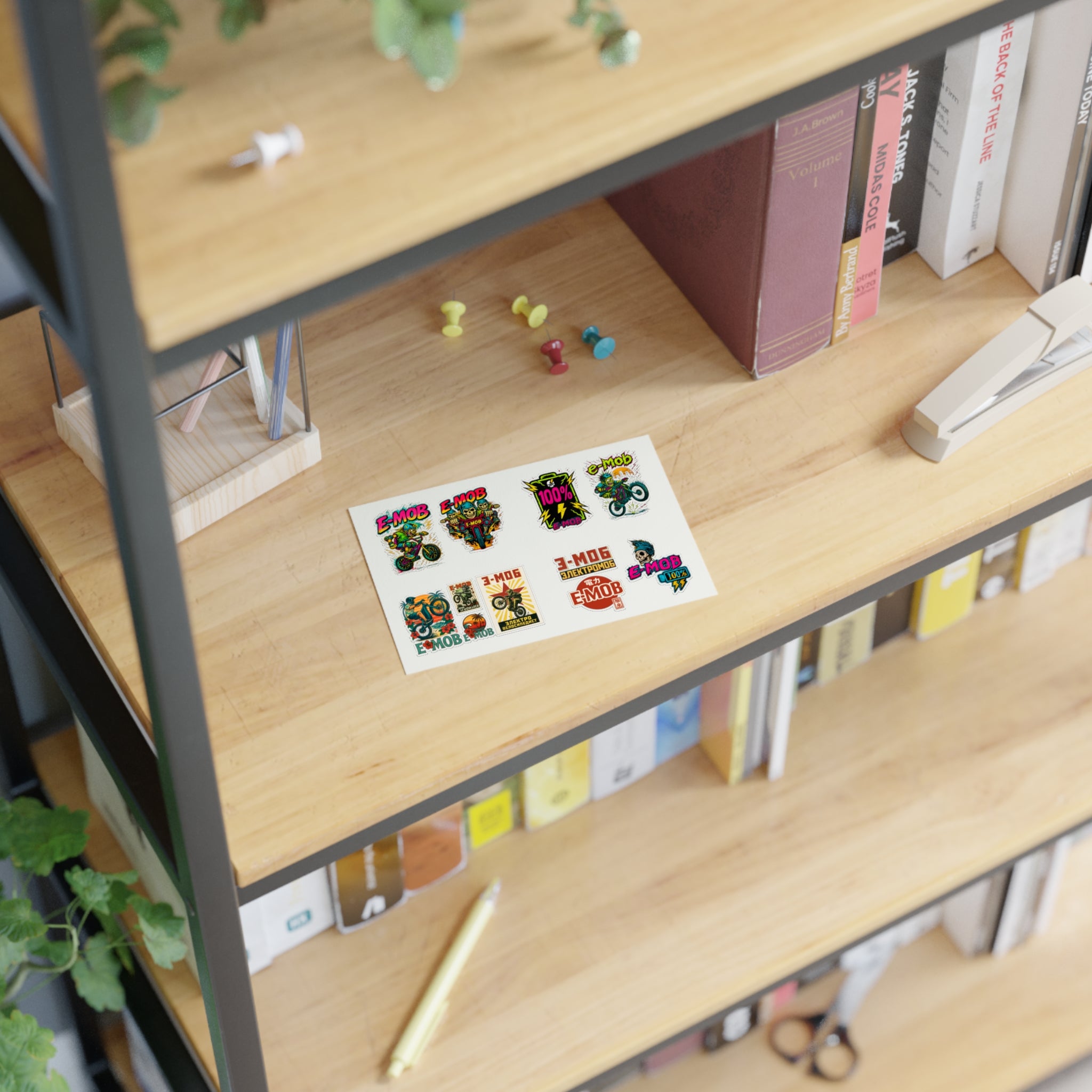 E-Mob Retro / Propaganda Sticker Sheet — E-Bike Decals