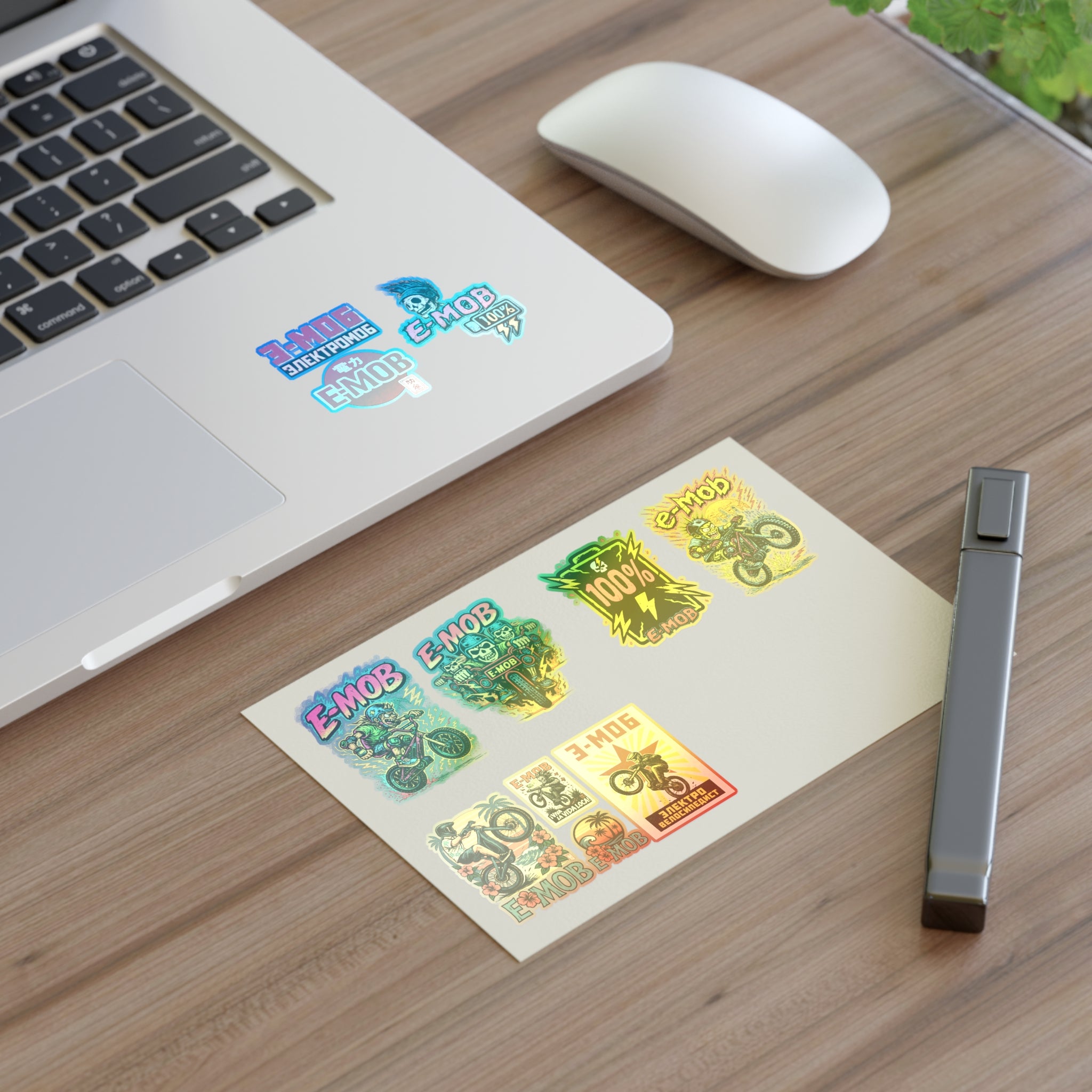 E-Mob Retro / Propaganda Sticker Sheet — E-Bike Decals